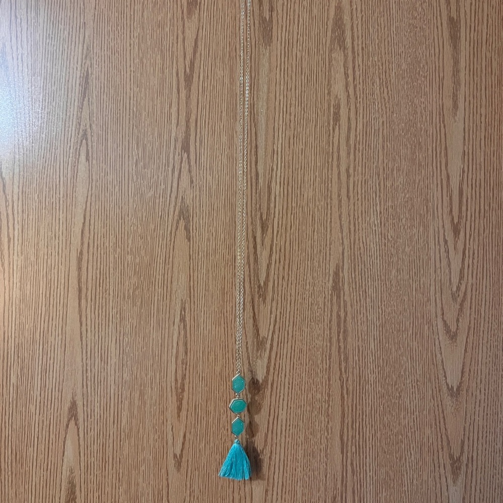 3 Stone Turquoise Long Necklace